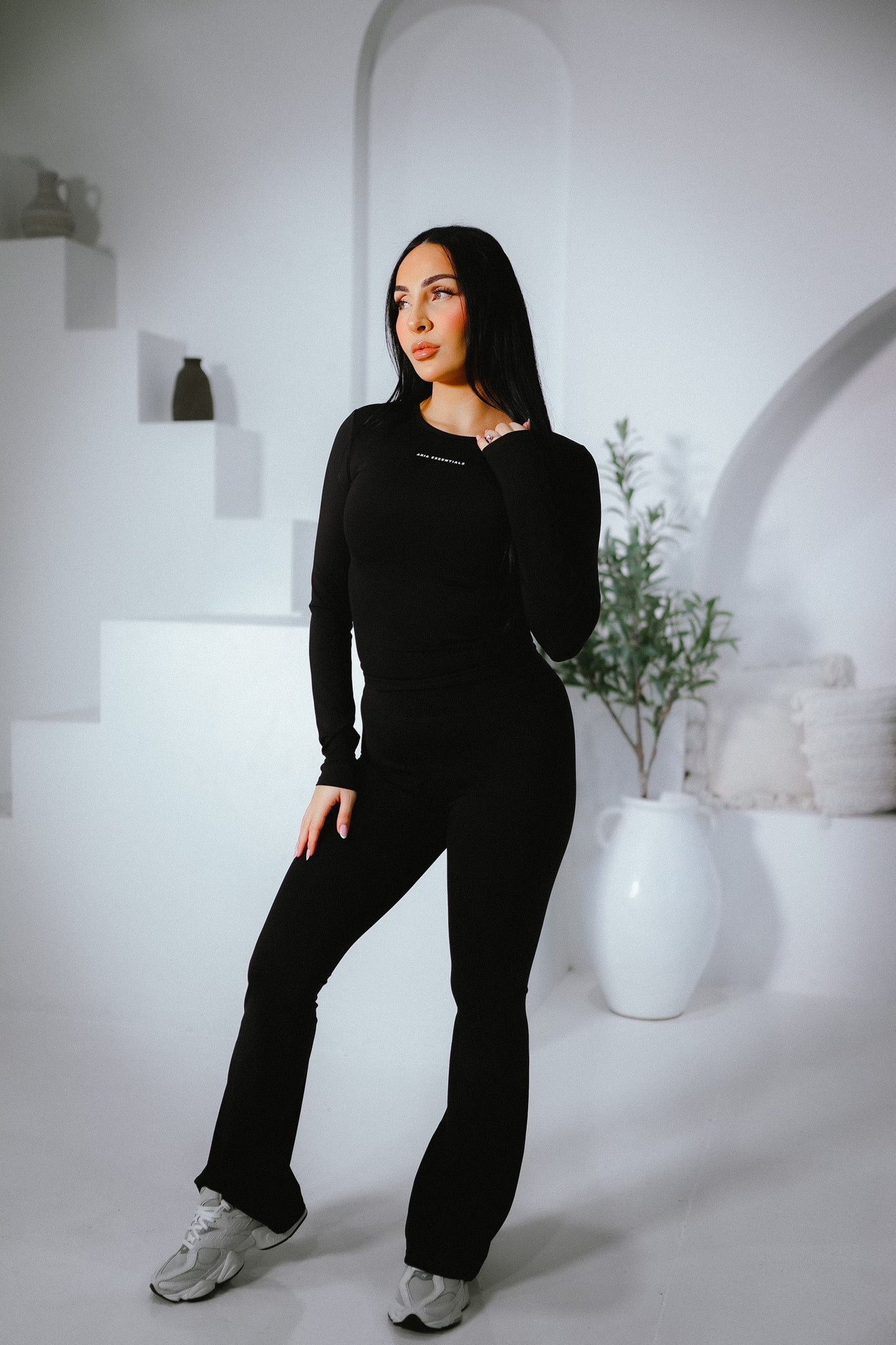 Black midnight flare pants