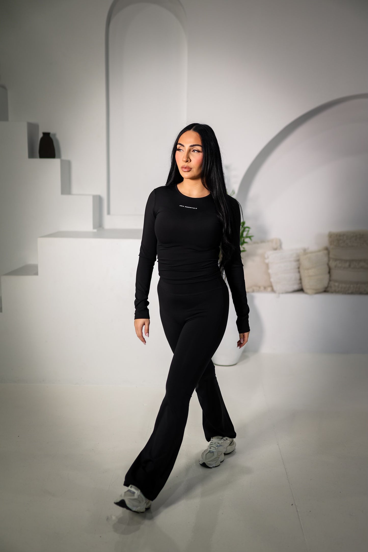 Black midnight flare pants