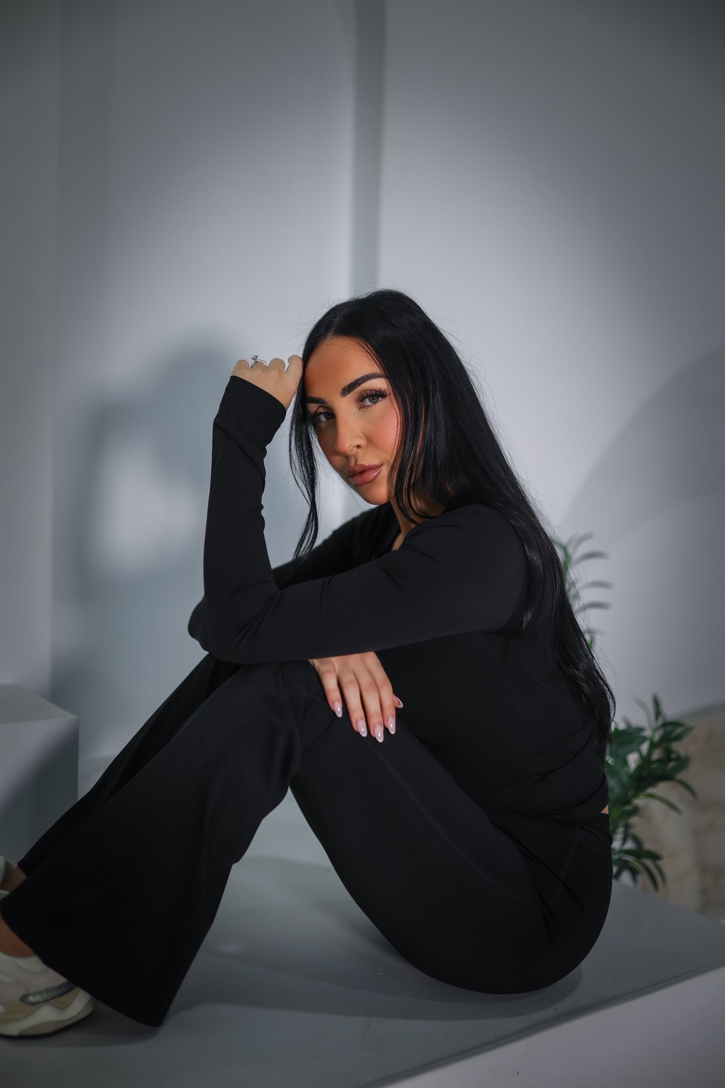 Black midnight flare pants