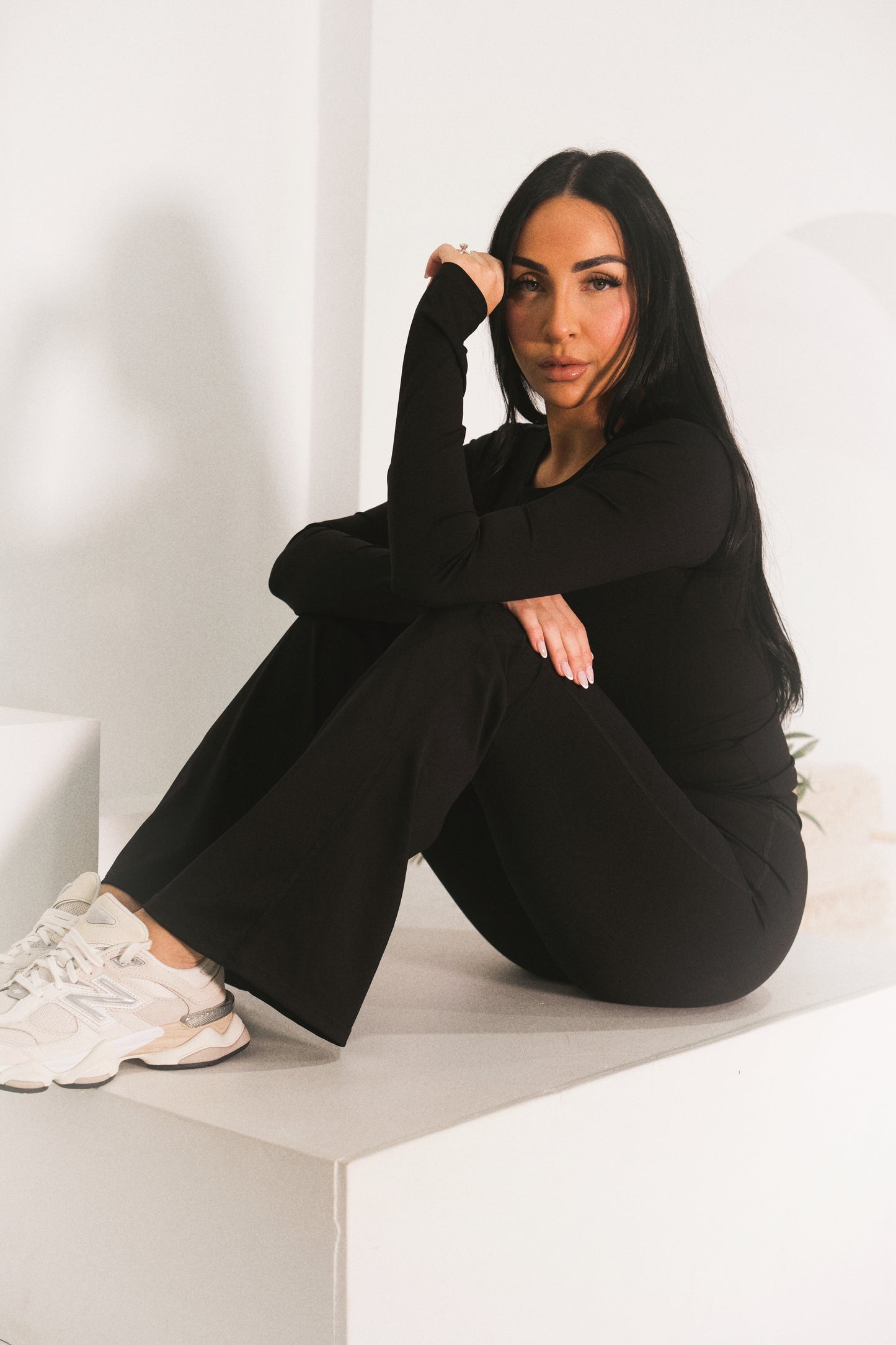 Black midnight flare pants