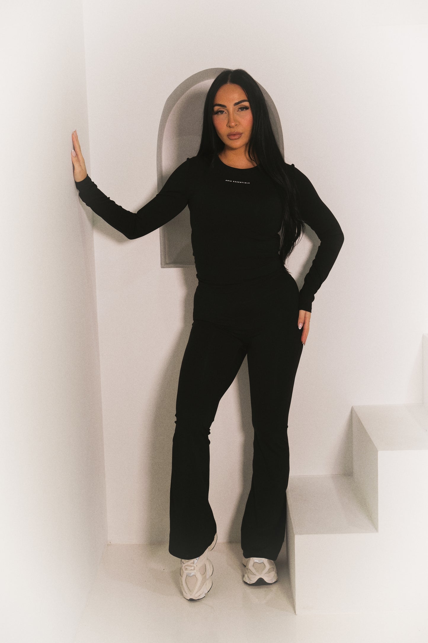 Black midnight flare pants