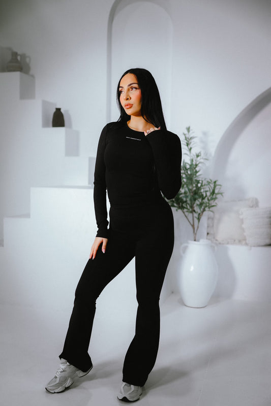 Black midnight flare pants