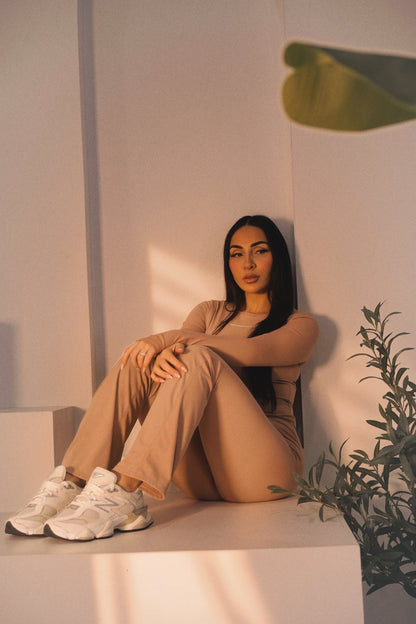 Blush flared pants